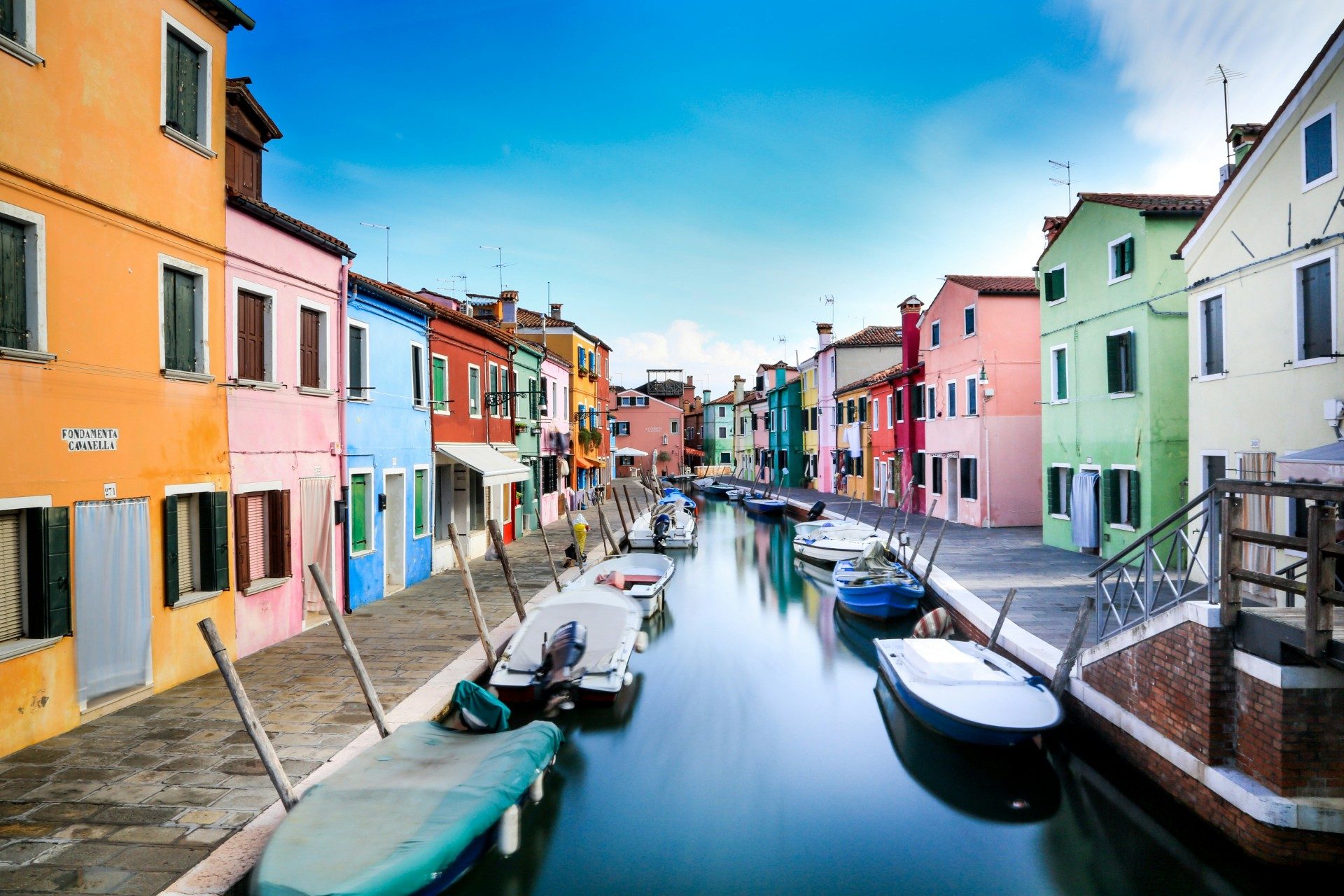 Canals in Burano, Venice, Italy