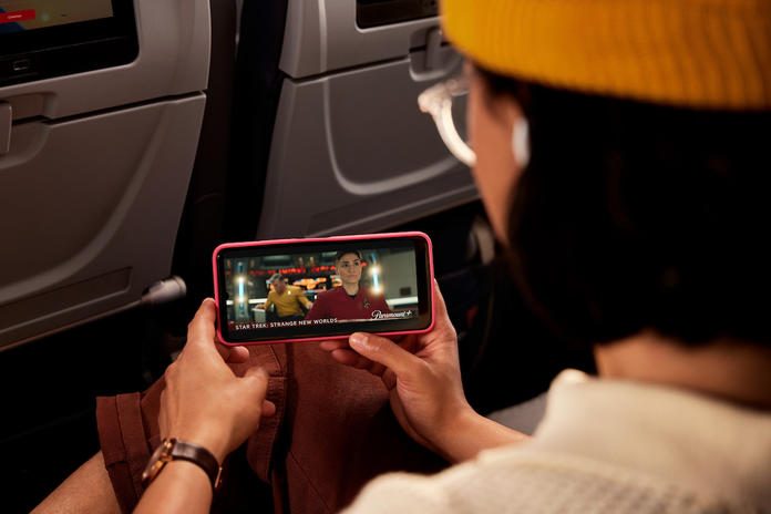 Delta passenger streaming on phone