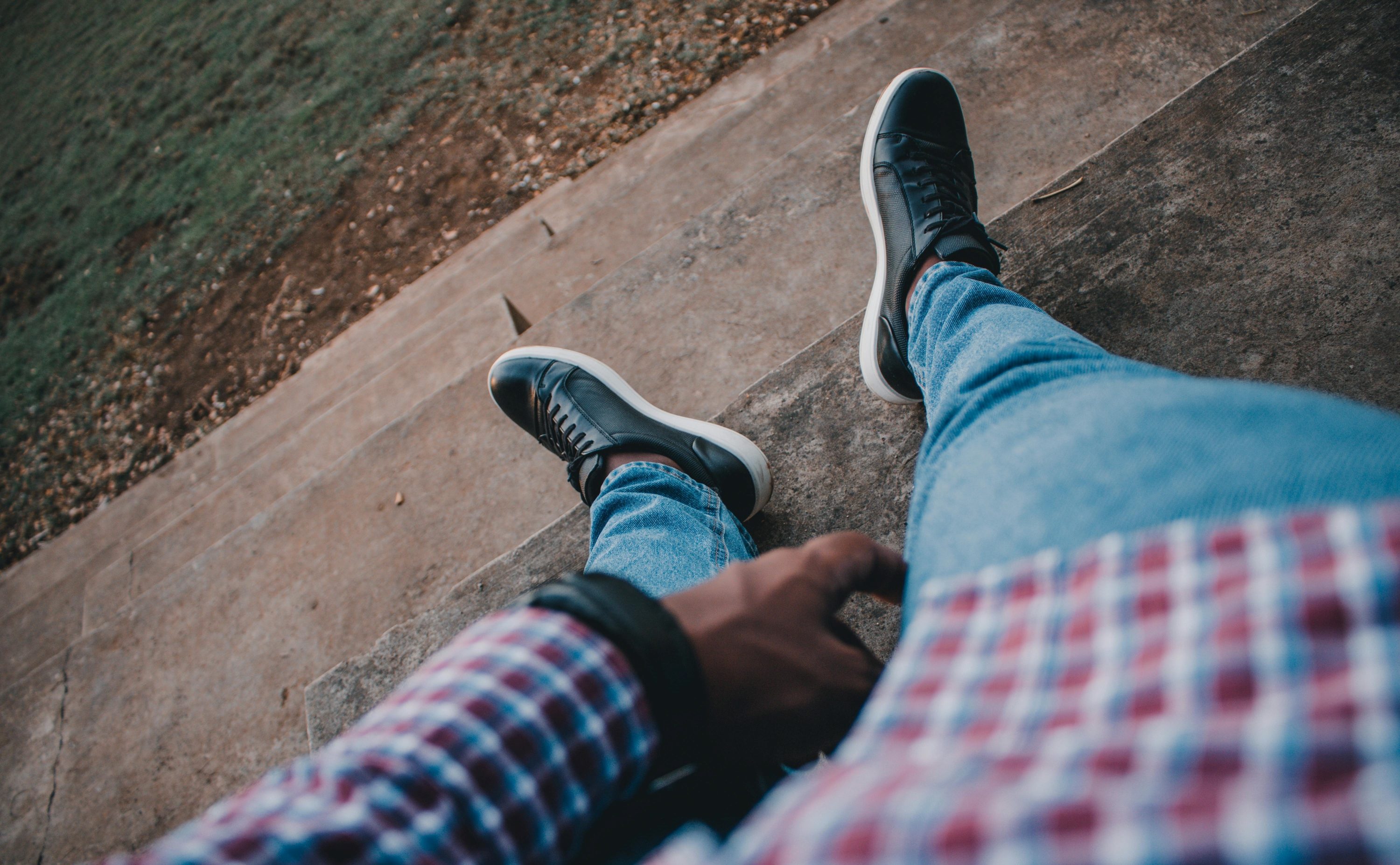 Dress sneakers and jeans