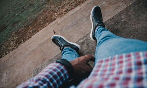 Dress sneakers and skinny jeans