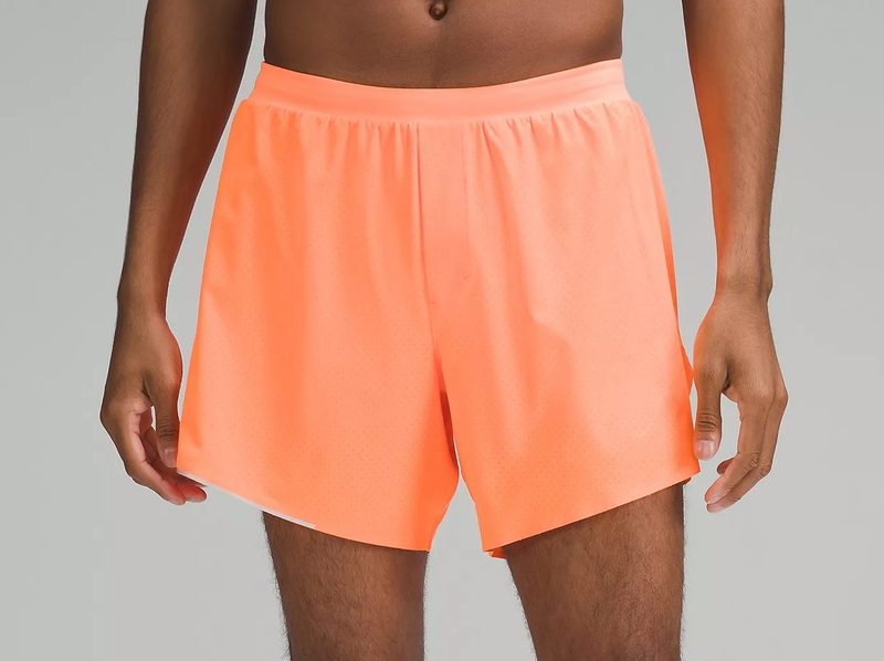 A close up of Lululemon's men's Fast and Free Lined running shorts.