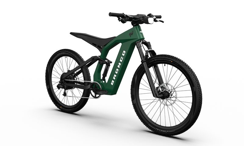 Green Bronco e-bike product shot.