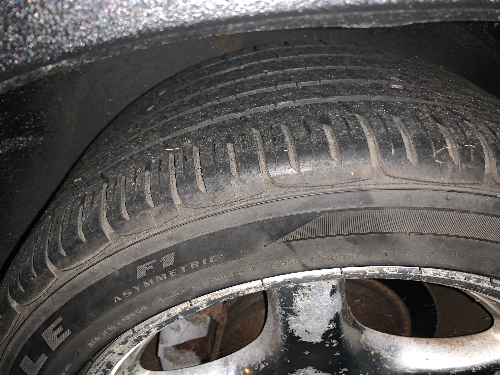 Beat up wheels and tires