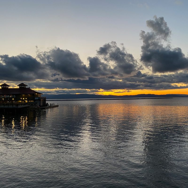 sunset over Lake Champlain