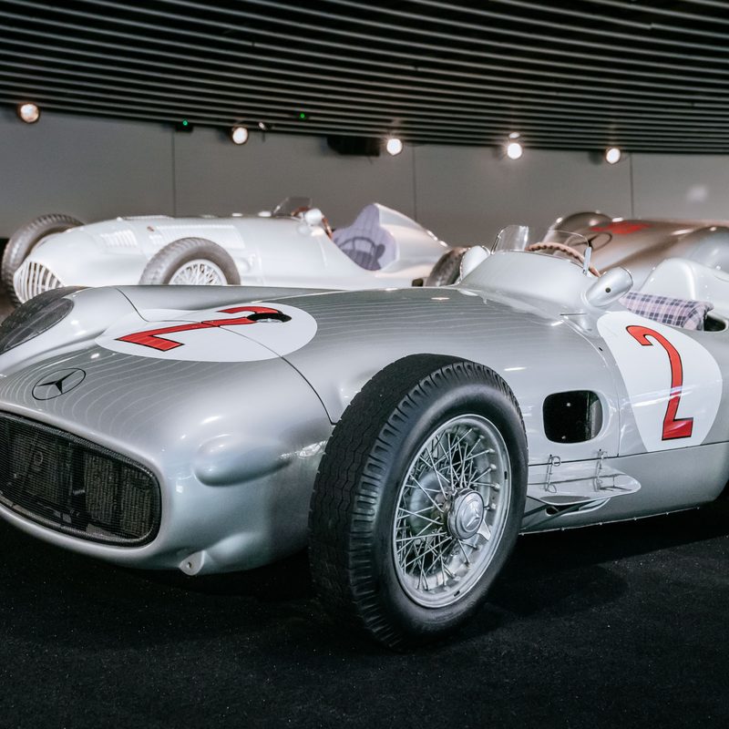 Mercedes-Benz W 196 R Formula 1 race car with open wheels, 1955.