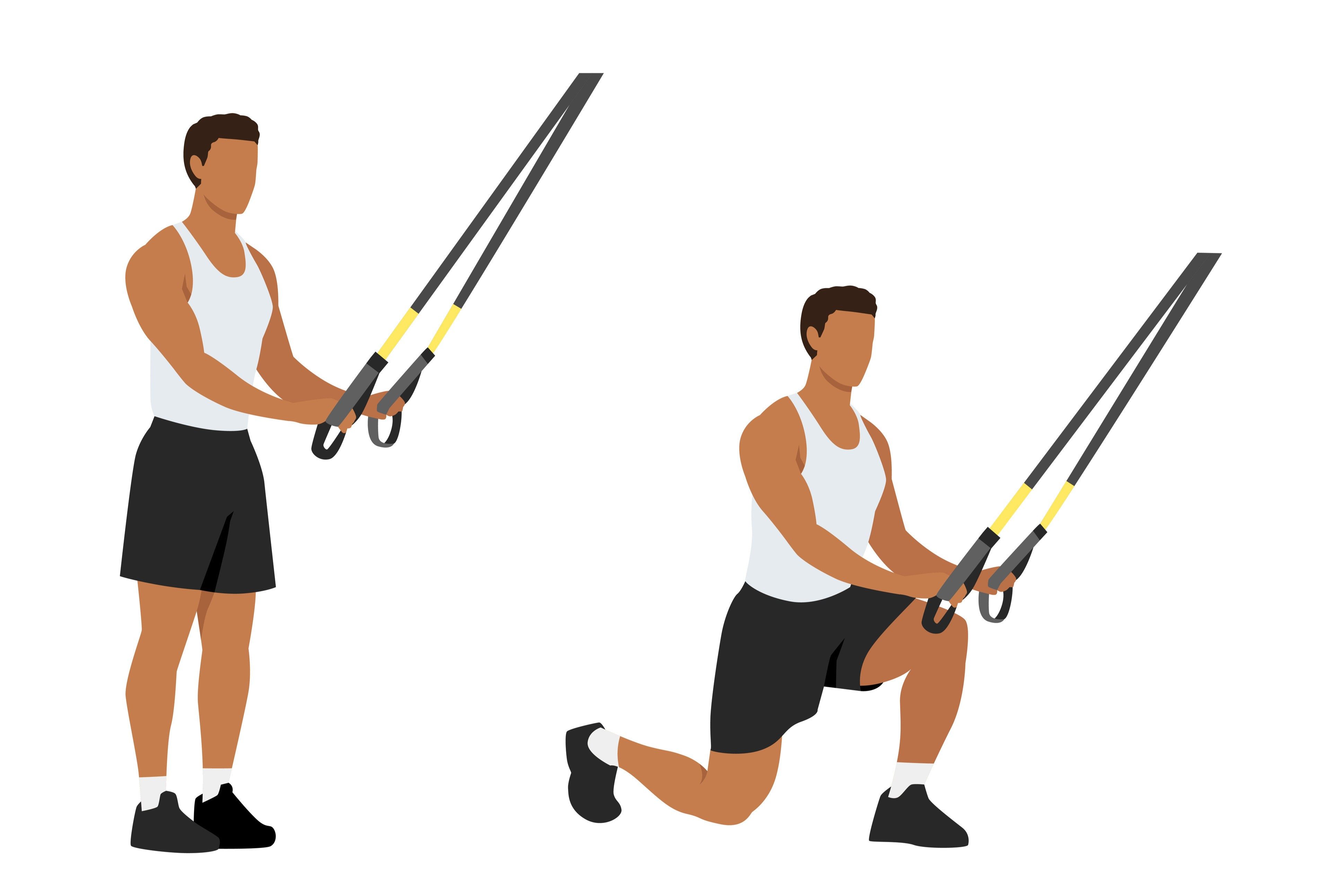 TRX reverse lunges.