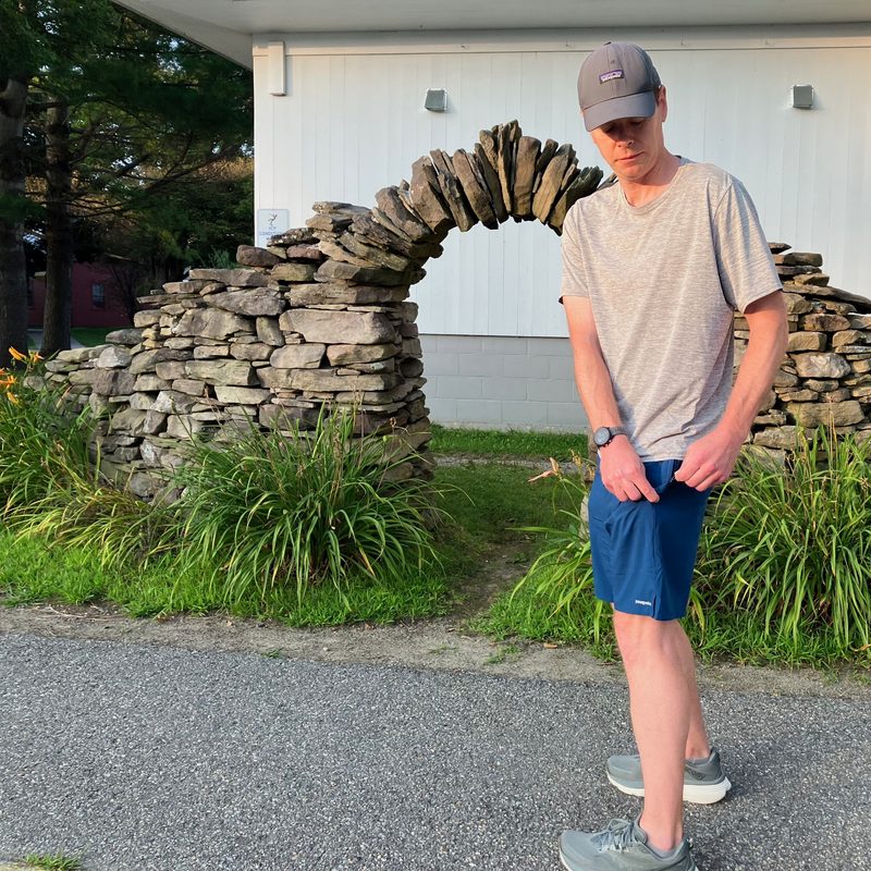 Mark Reif using the Multi Trails Shorts zippered pocket