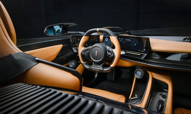 Pininfarina B95 Gotham built for Warner Brothers to celebrate the Batman character's 85th anniversary, interior view.