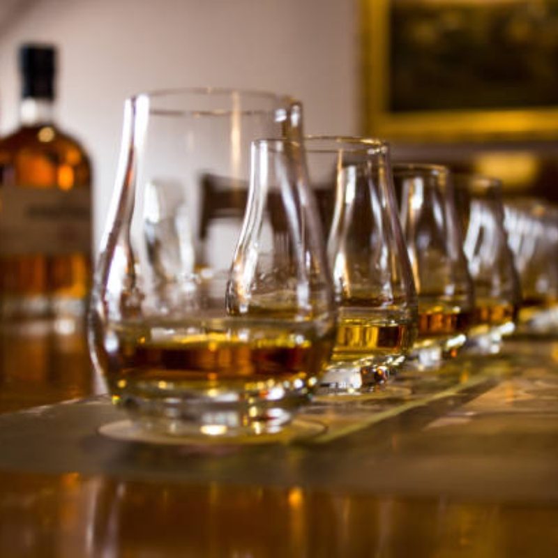 Glasses of Scotch lined up