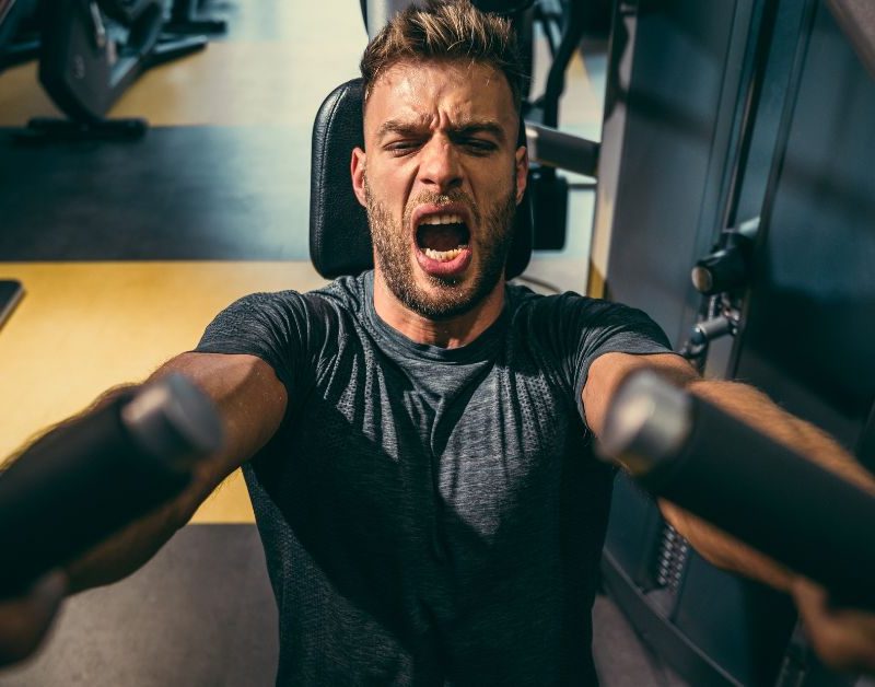 Man doing a chest press
