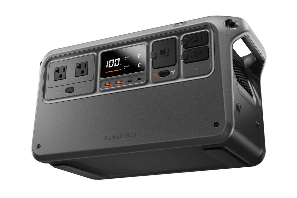DJI Power 1000 Portable Power Station isolated on a plain white background.