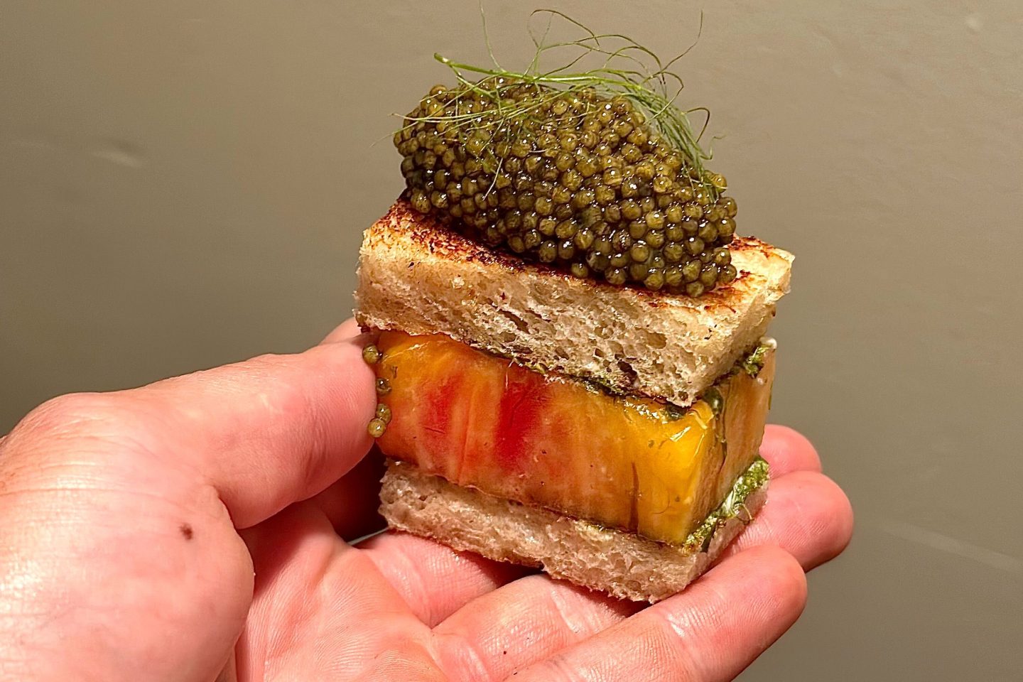 Heirloom tomato sandwich.