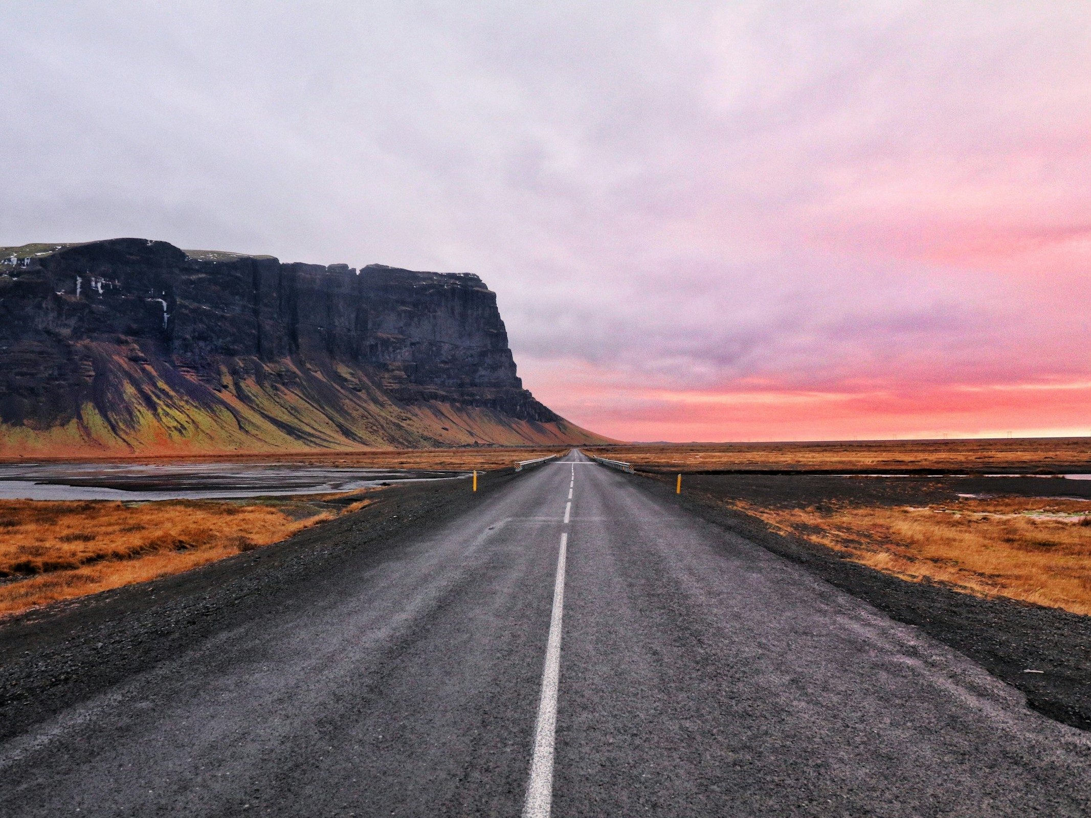 Iceland road and landscape