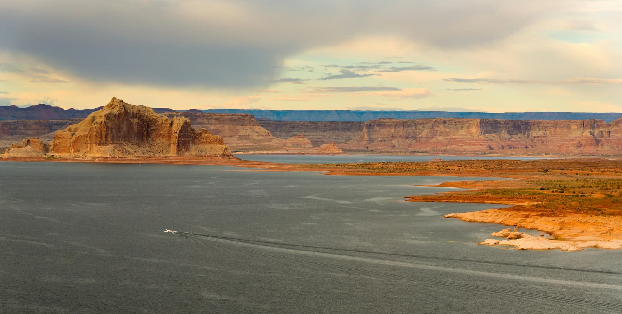 drone shot of lake powell