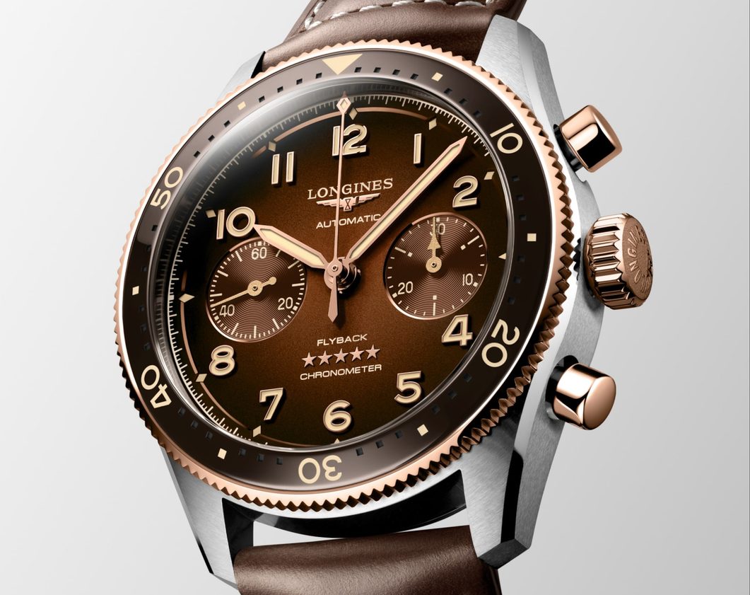 Longines Flyback Spirit brown dial watch