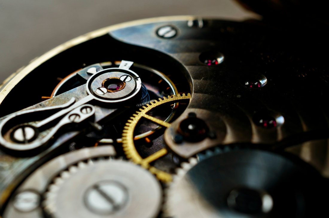 inside gears of a watch