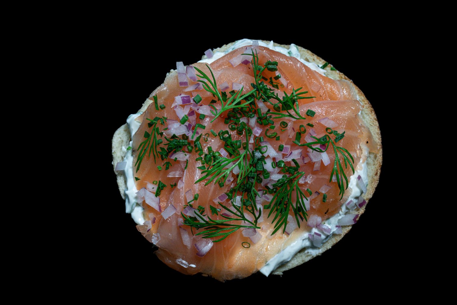 Nova lox bagel sandwich.