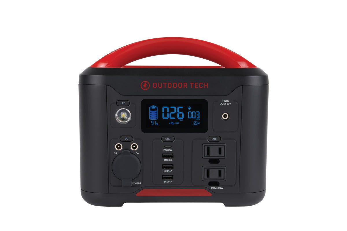 Outdoor Tech Grizzly Portable Power Station isolated on a plain white background.