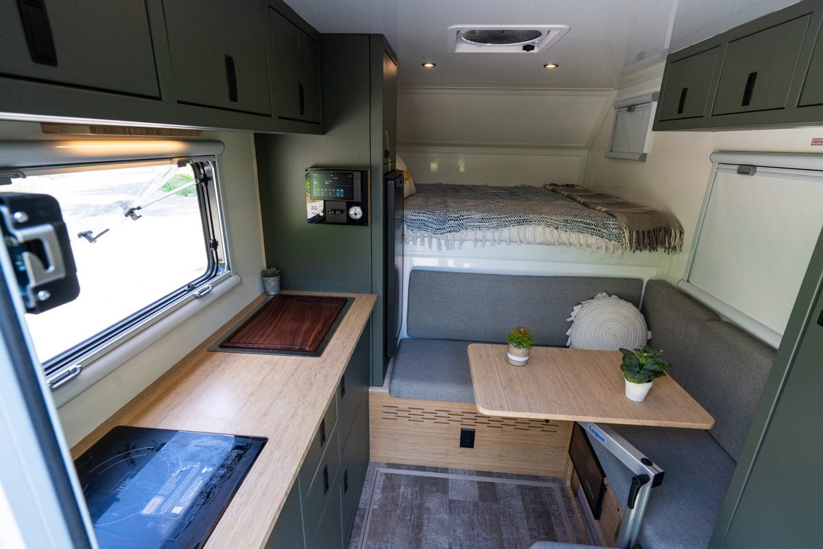 Interior of Outpost Campers' Outpost 6.5 truck camper.