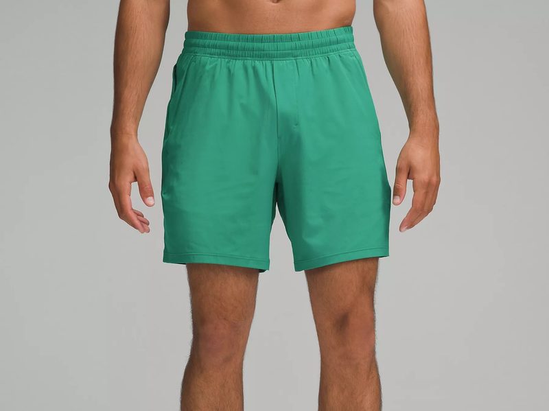 A man wearing Lululemon's Pace Breaker Linerless shorts.
