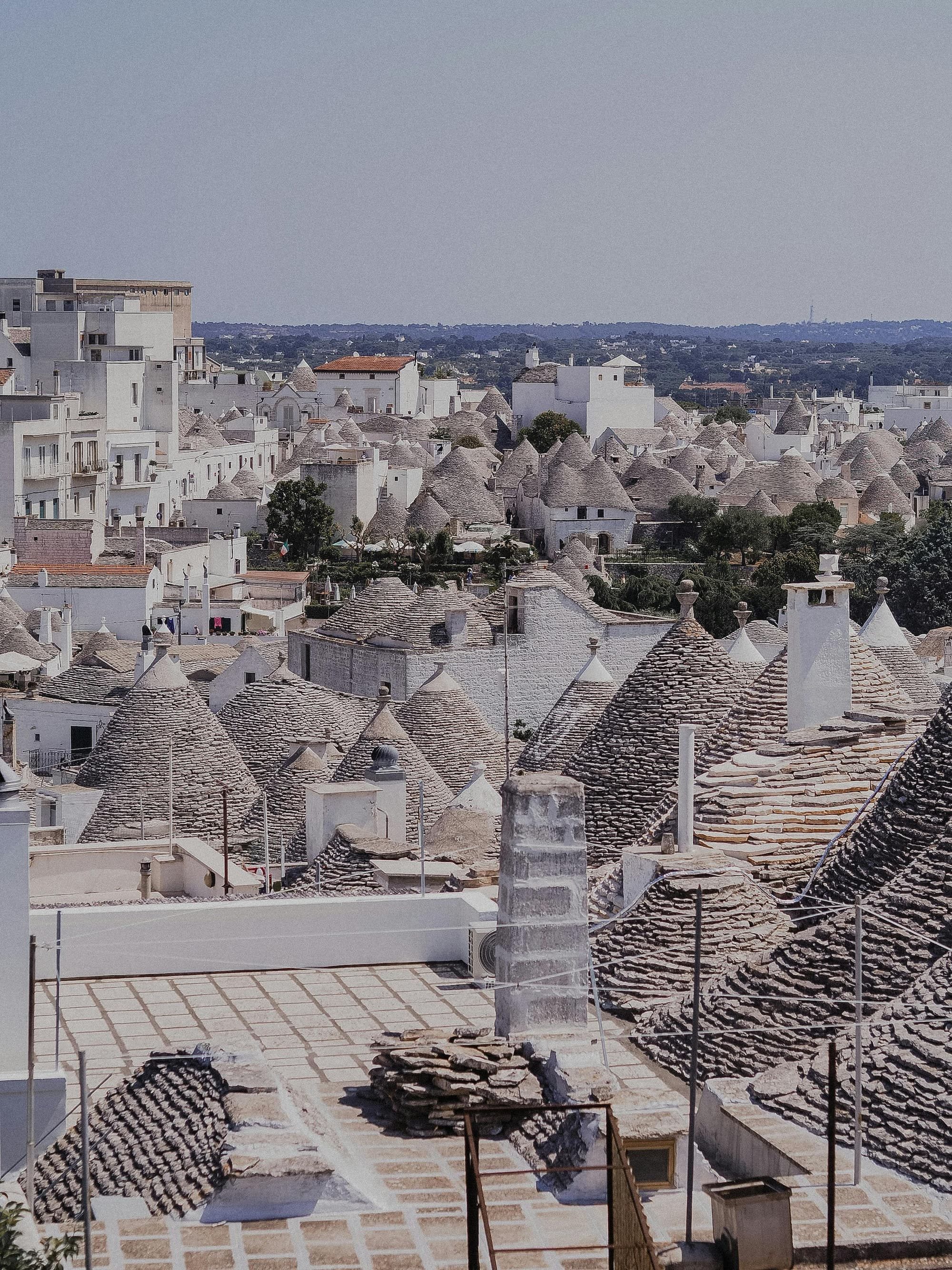 aerial view of city buildings