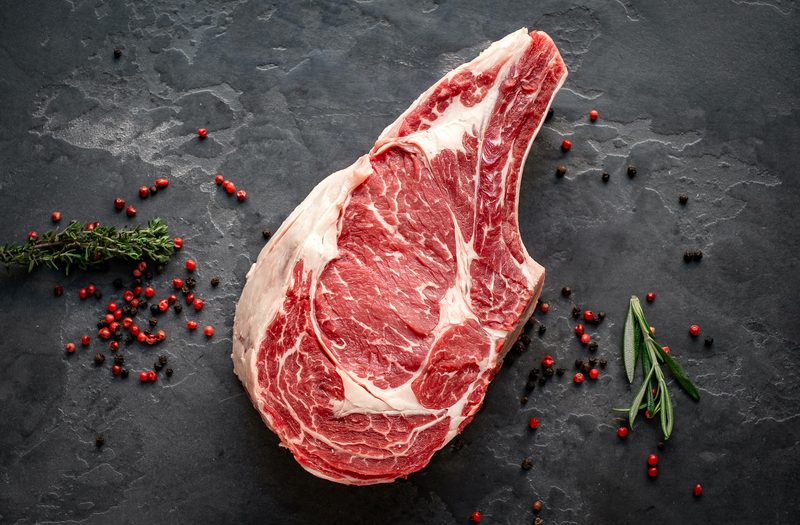 Bone in ribeye, raw