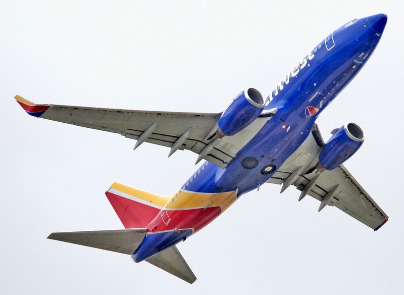 Southwest airplane taking off