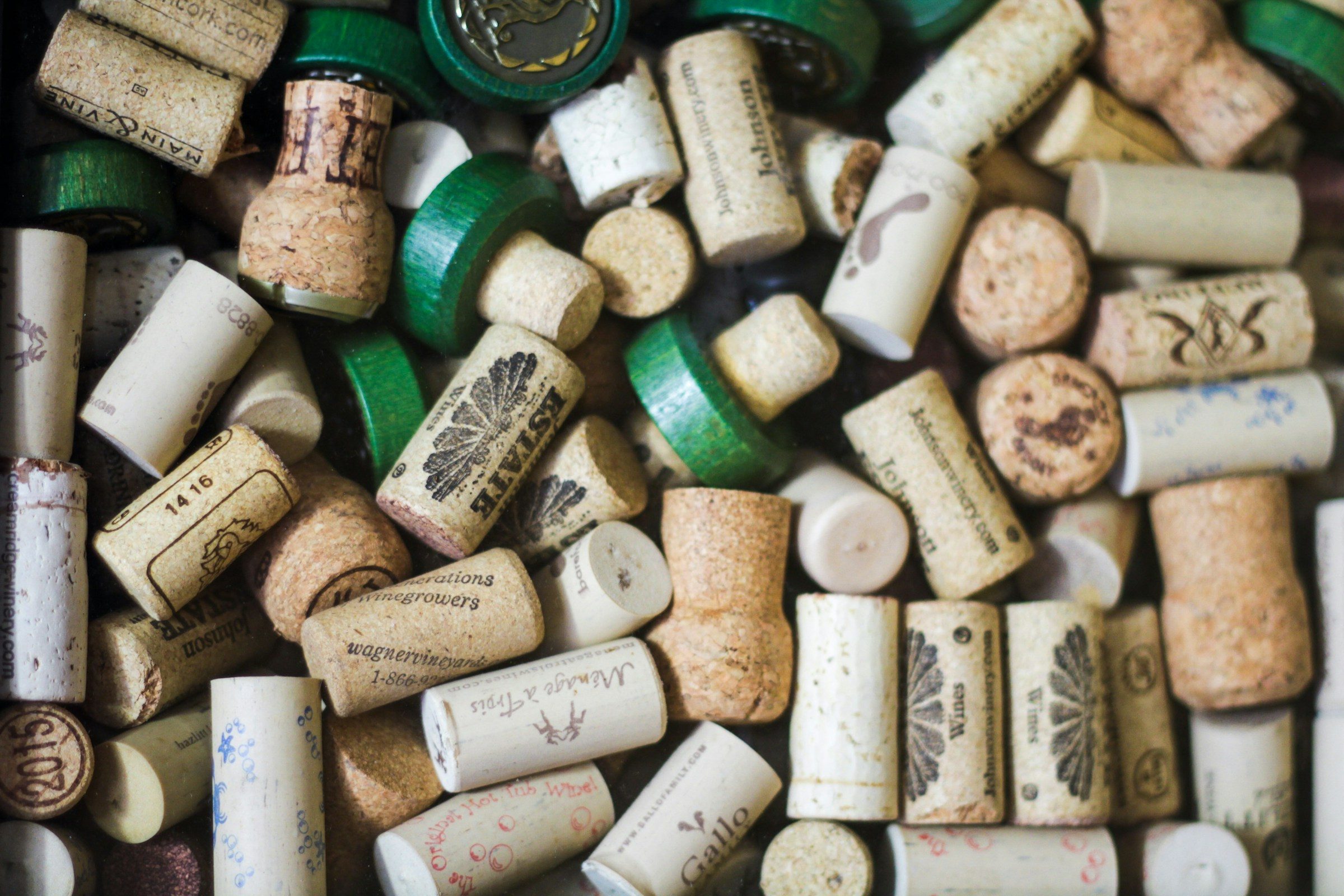 Collection of wine corks