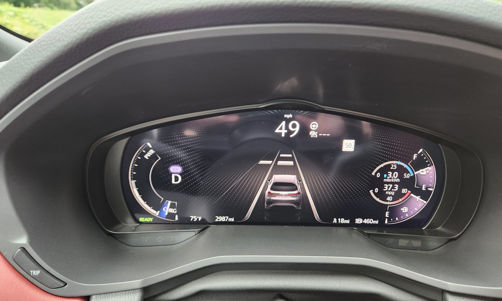 2025 Mazda CX-70 PHEV interior view driver information display.