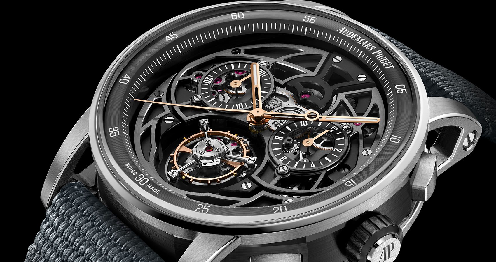closeup view on dial from Audemars Piguet watch