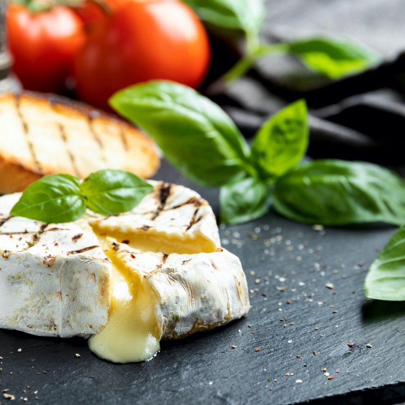 Grilled camembert cheese