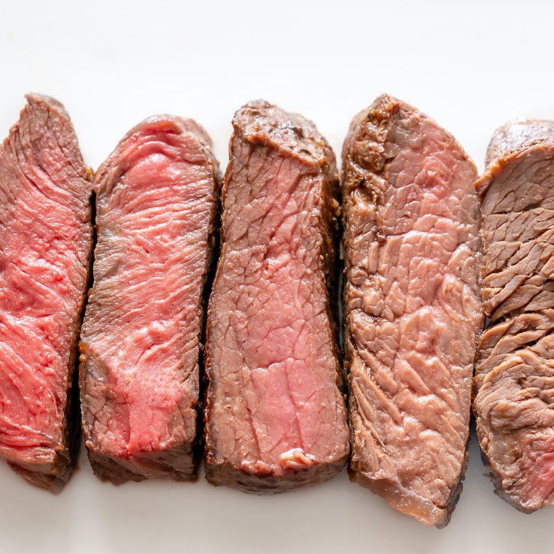 Steak levels of doneness