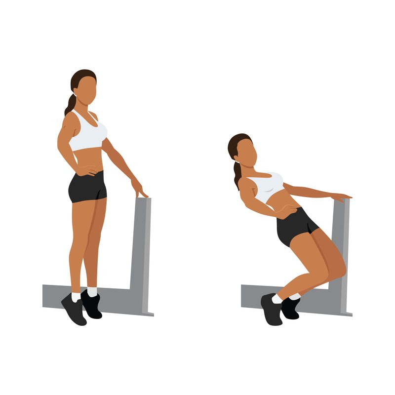 Illustration of woman doing sissy squat exercise