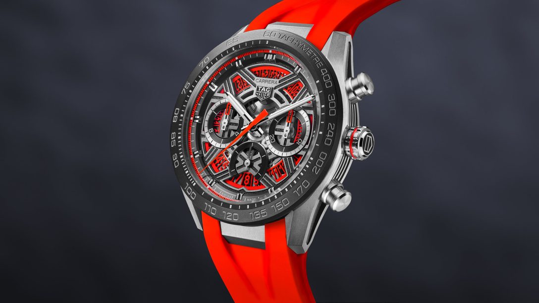 graphic of red Carrera Chronograph Extreme Sport watch