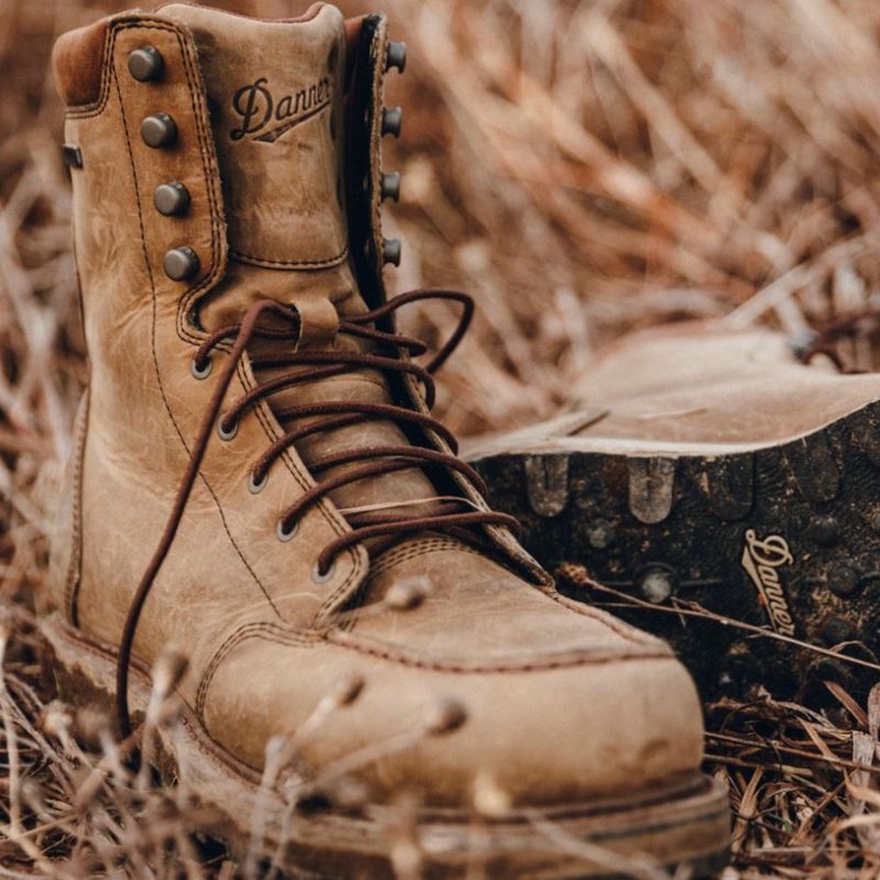 Danner boots in a field