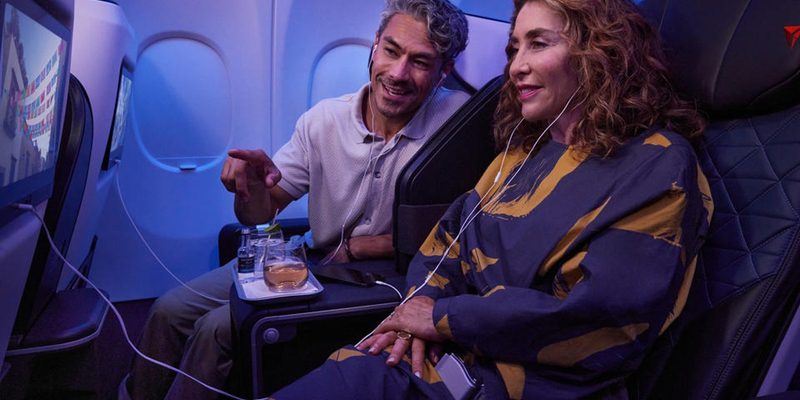 Passengers using Delta Sync seatback