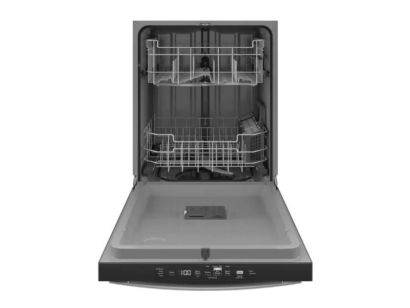 A front-on view of GE's Built-in Tall Tub dishwasher.