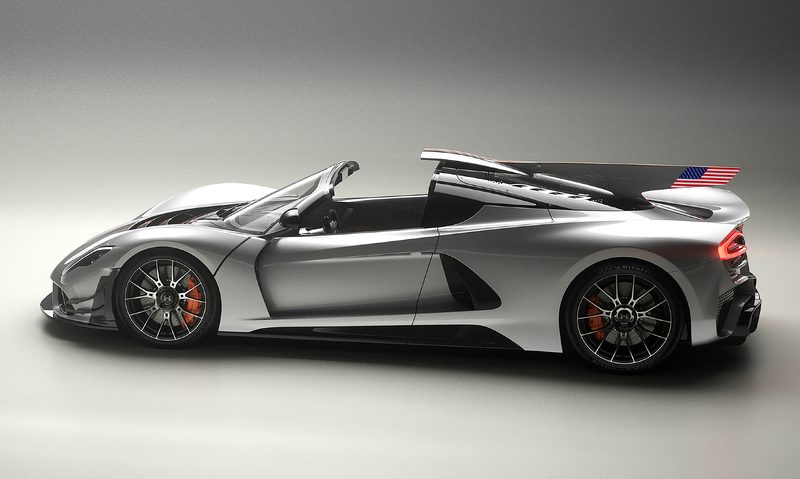 Hennessey Venom F5-M Roadster left profile view.