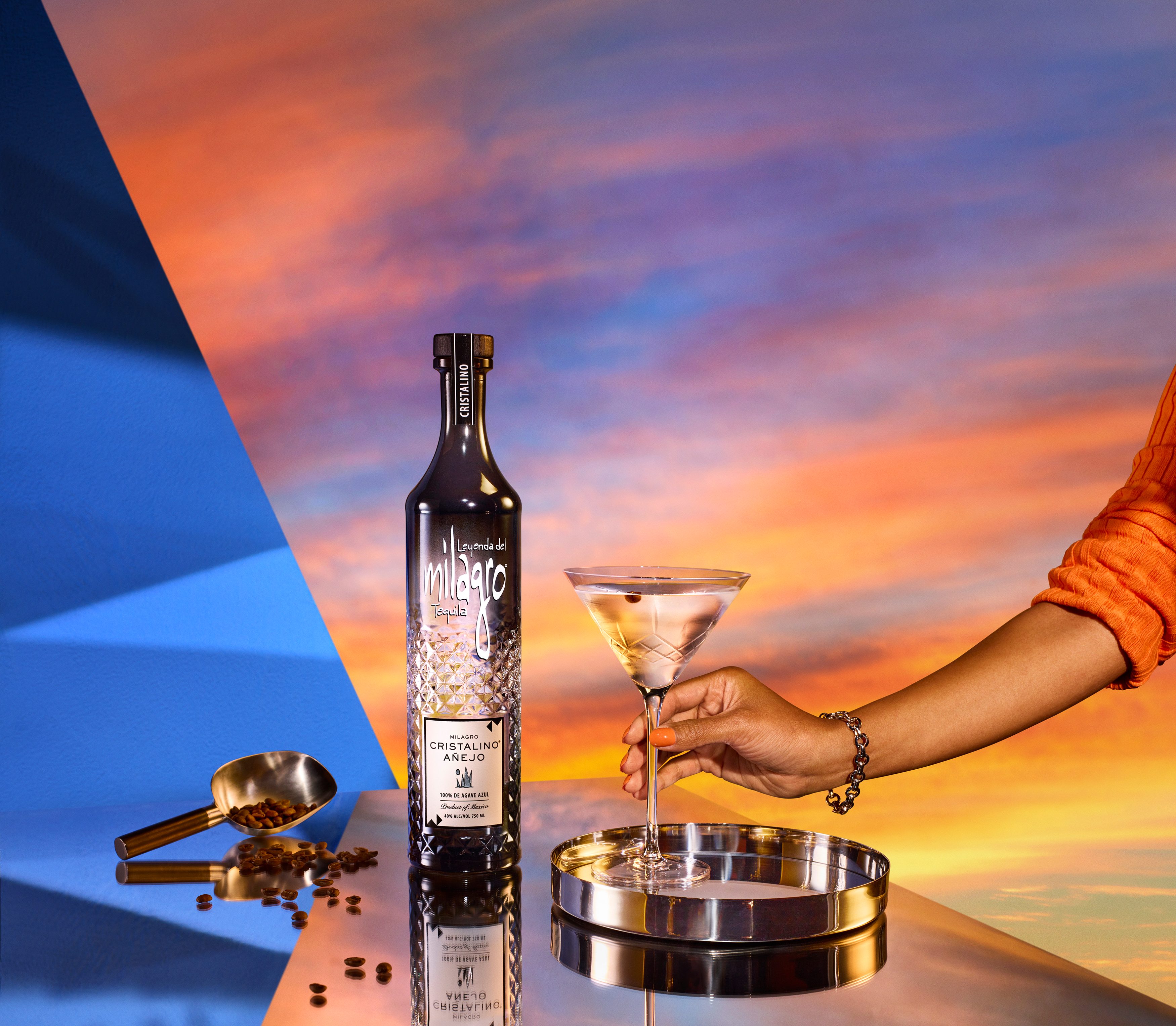 Clear espresso martini with Milagro Cristalino Añejo tequila - The