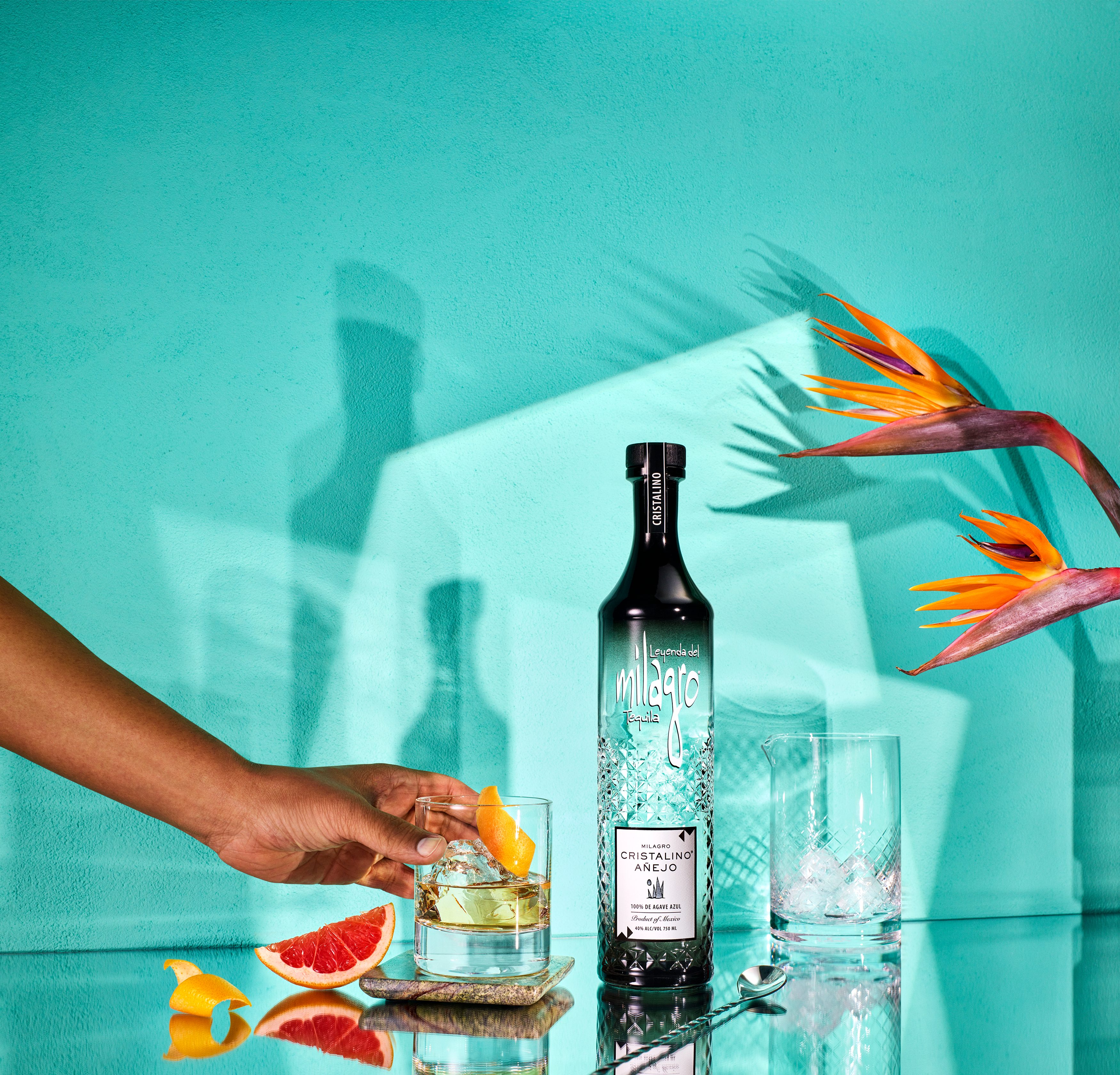 Clear espresso martini with Milagro Cristalino Añejo tequila - The