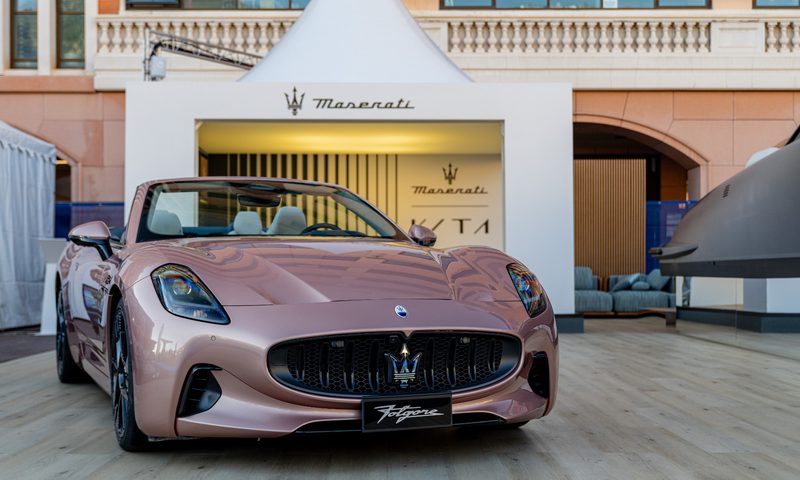 Maserati Grancabrio Folgore at Monaco Yacht Show 2024.
