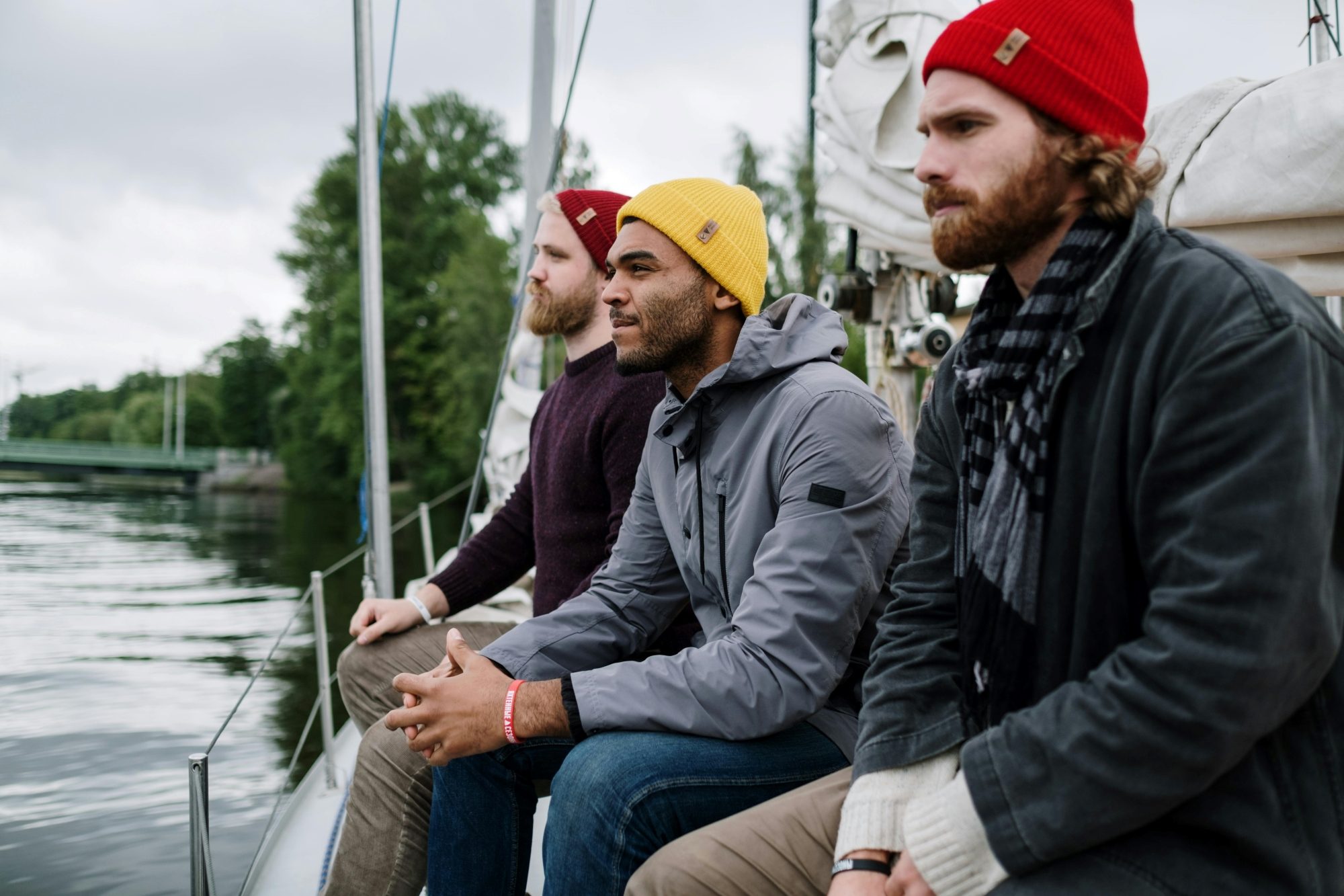 Men wearing stocking caps