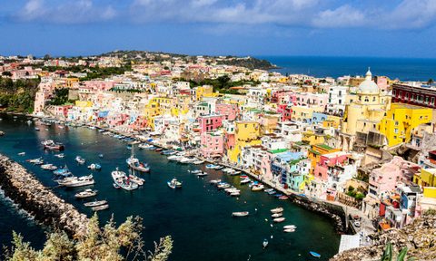 Naples Italy houses and water