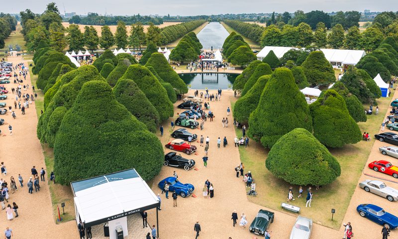 Overview of viewing area Concours of Elegance 2024 Hampton Court London.