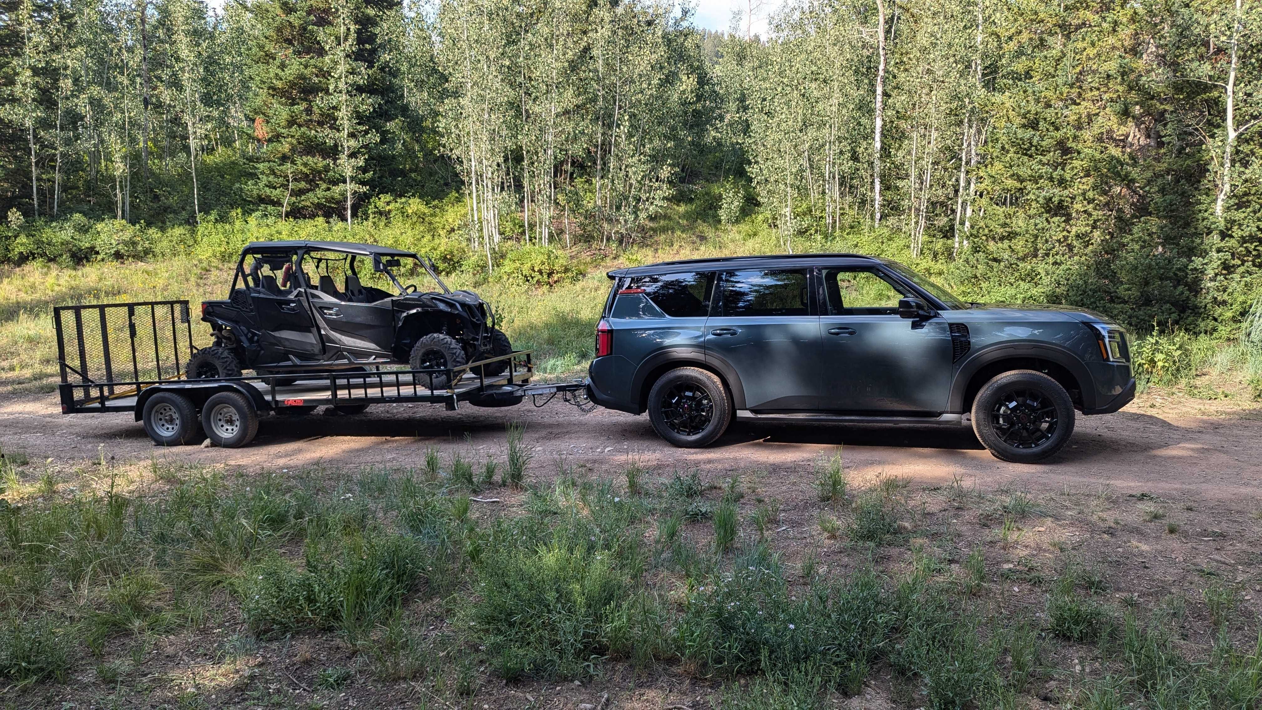 2025 Nissan Armada towing a trailer