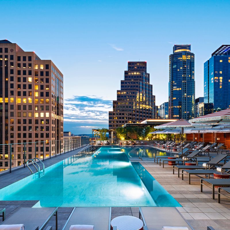 Rooftop pool at the Austin Marriott