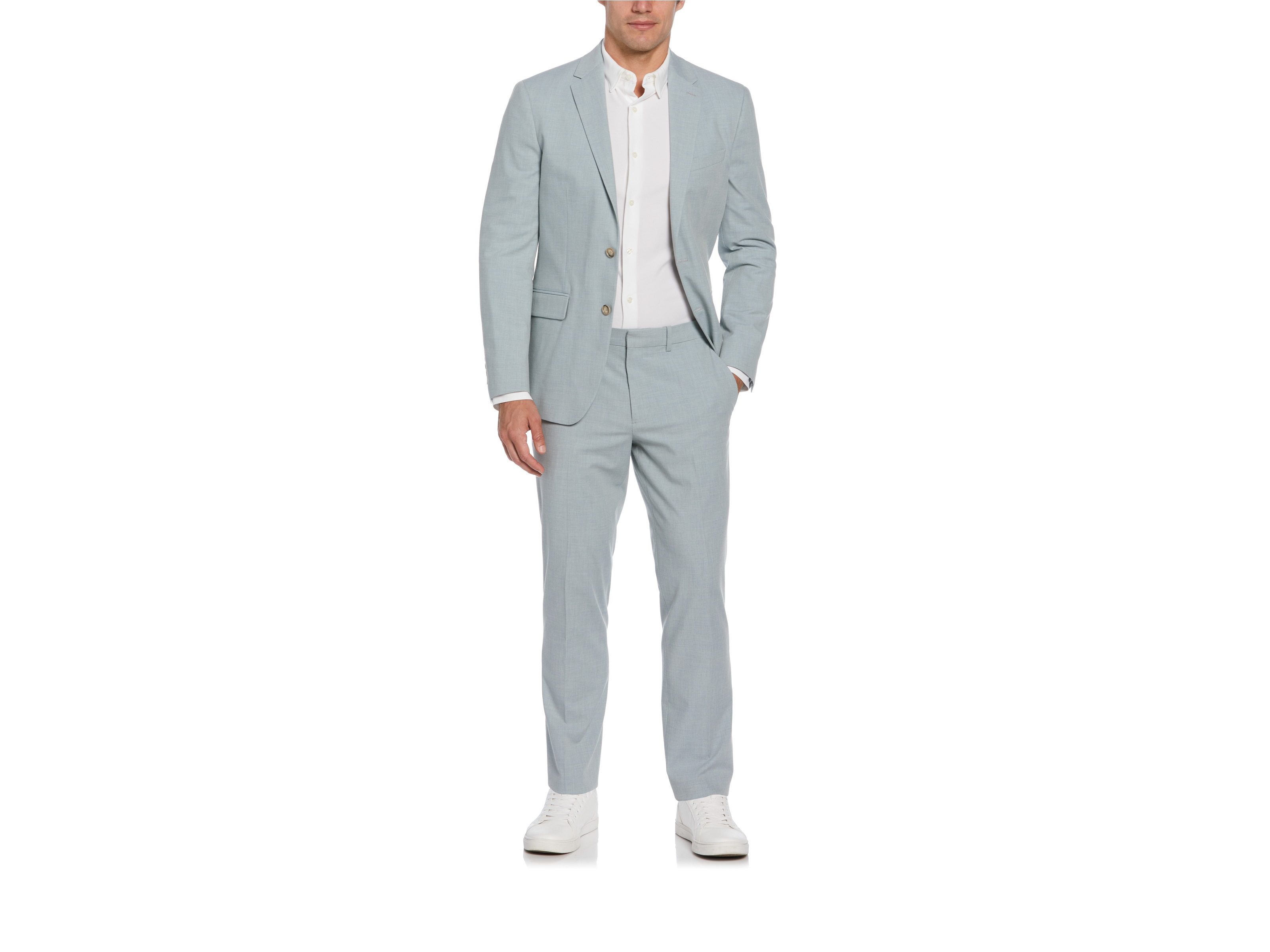 Slim Fit Two-Tone Citadel Tech Stretch Suit from TUA X PERRY ELLIS collection