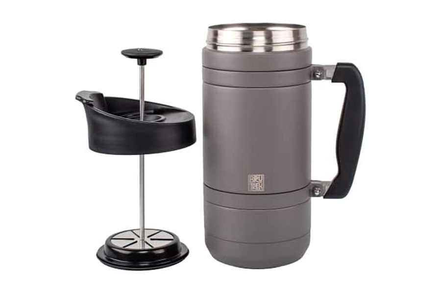 BruTrek BaseCamp Camping French Press on a plain white background.
