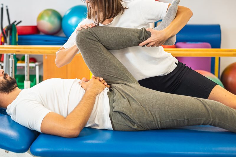 Man stretching his hip flexor