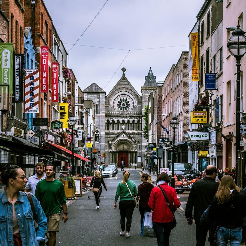 People walking on street in Dublin, Ireland